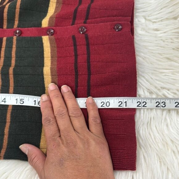 Paul Harris Vintage Design Red and Green Striped Cardigan Sweater Size XL NWT - Picture 4 of 8